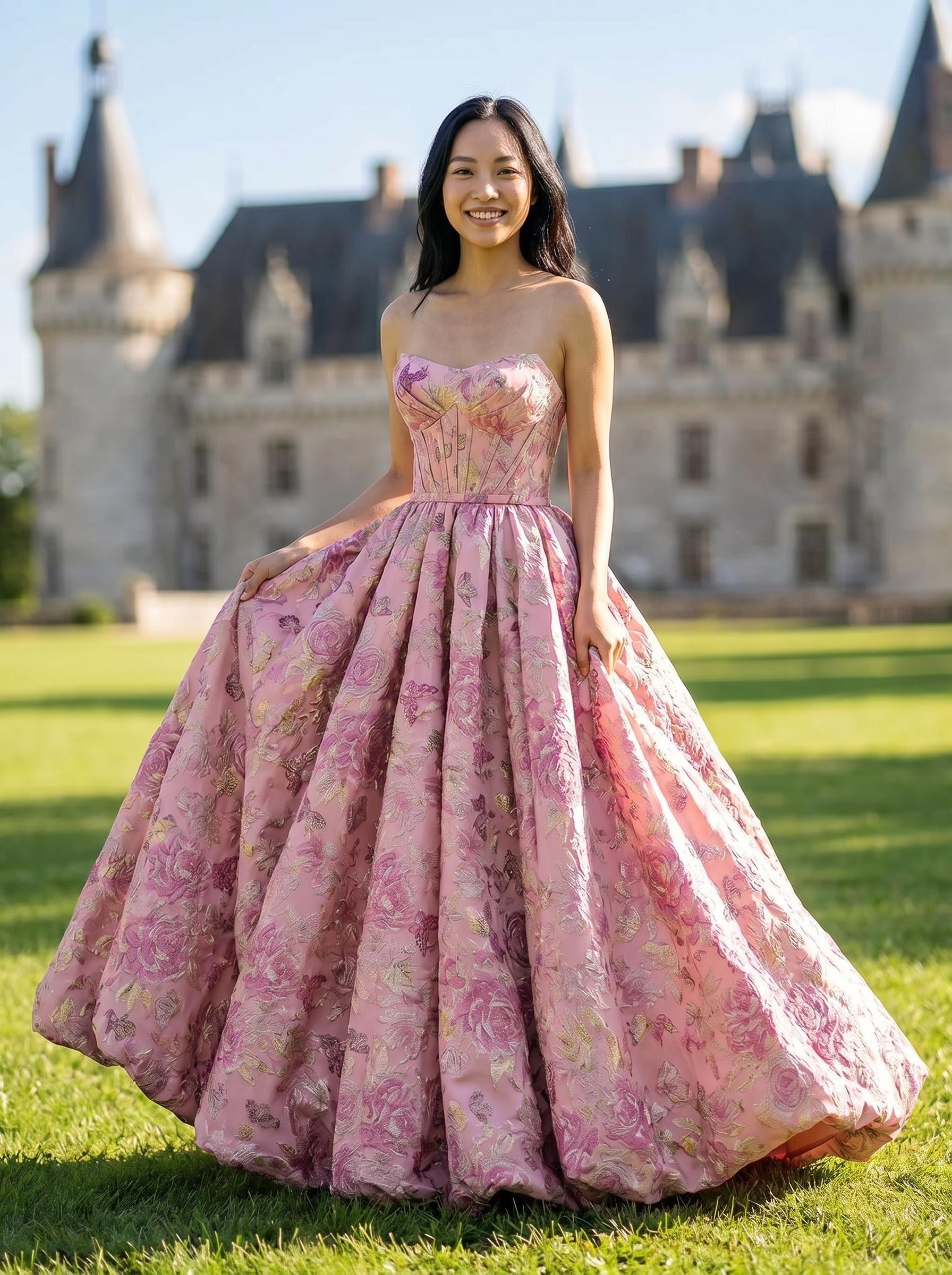 MashTiger rose princess ball gown — full silhouette long formal dress made to measure