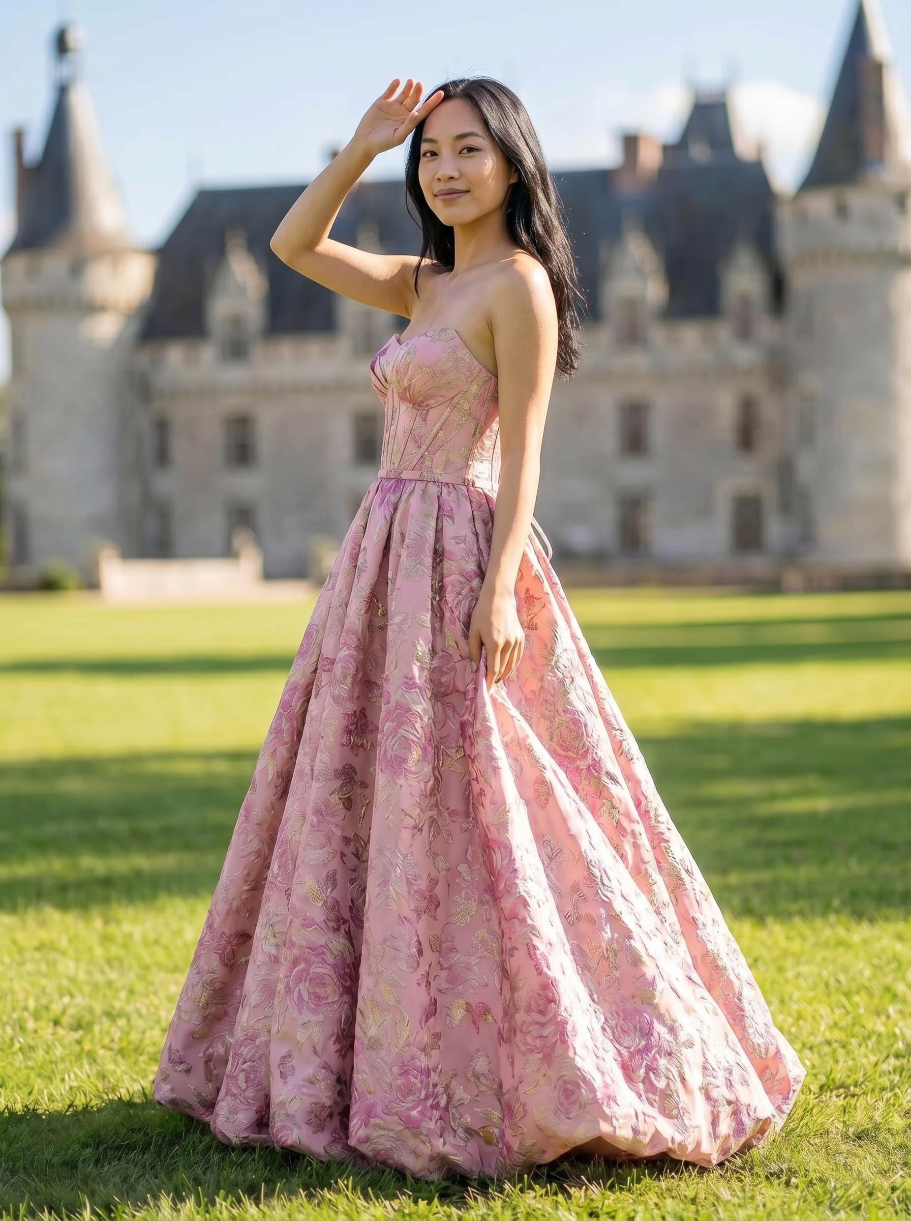 MashTiger rose princess ball gown — made to exact measurements, no alterations needed