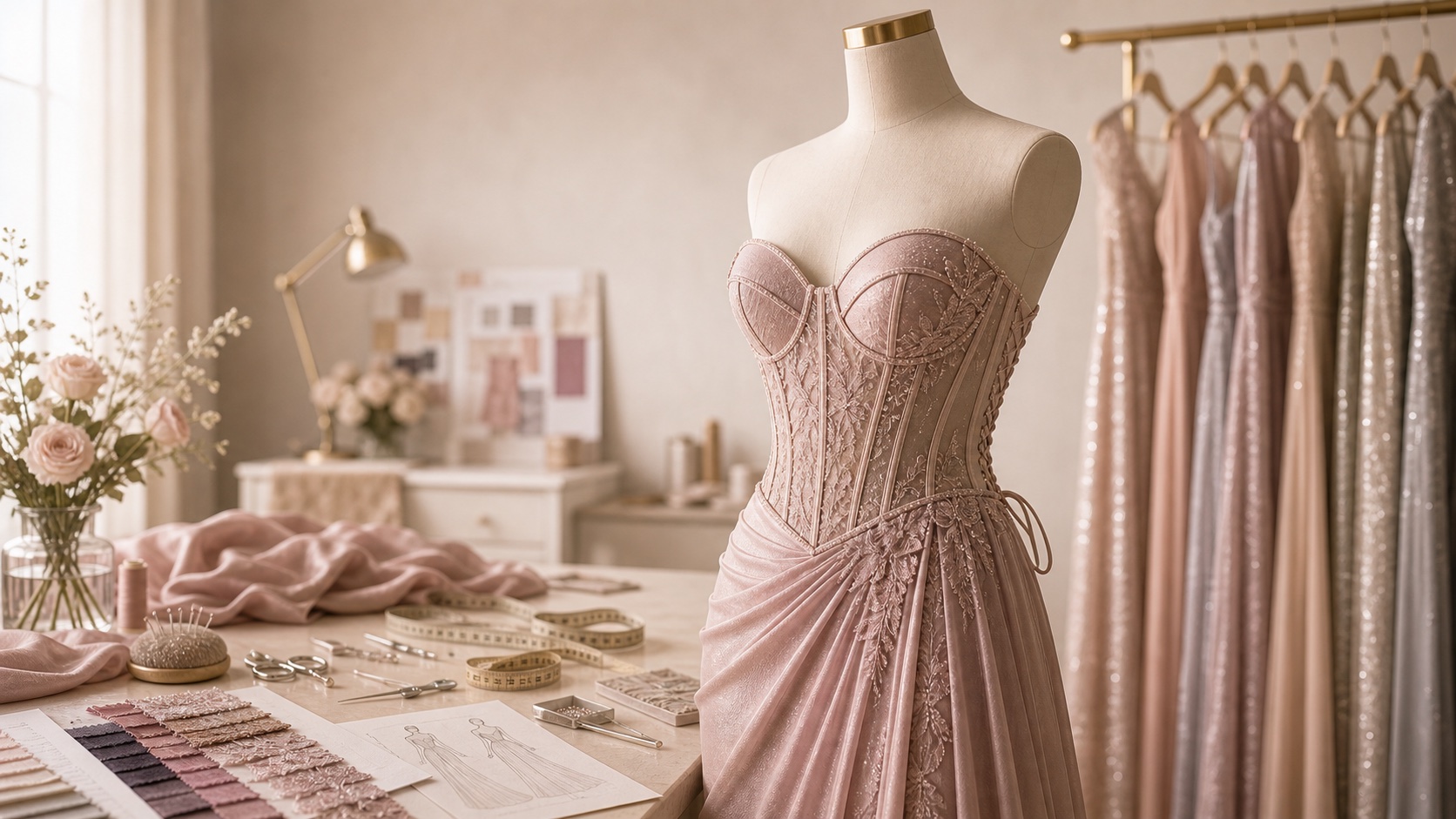 corset gown guide structured bodice formal dress close fit
