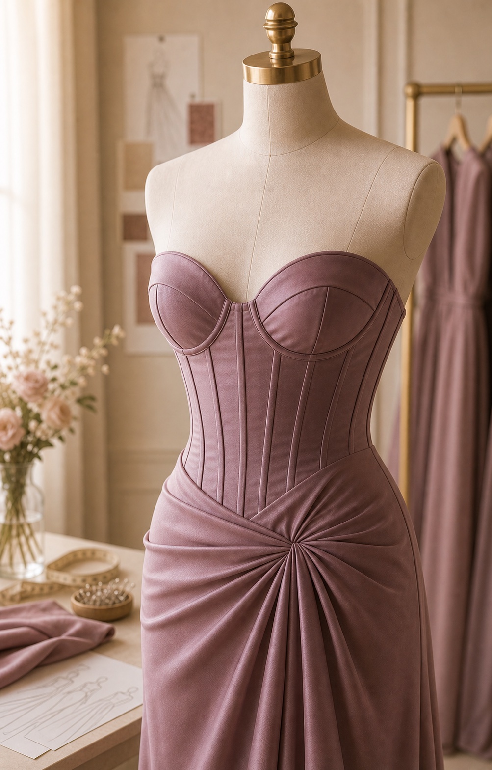 corset gown guide structured bodice formal dress close fit