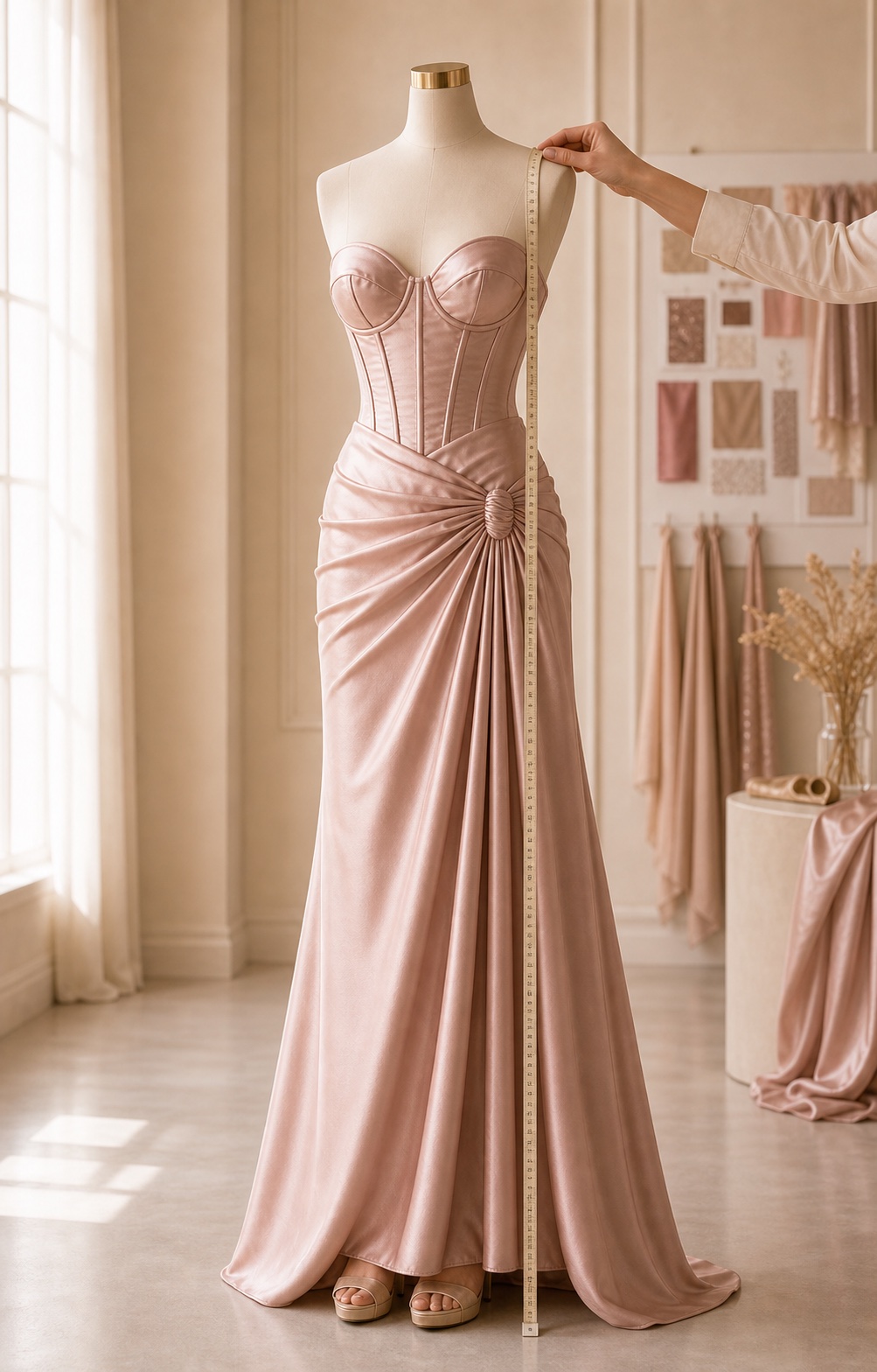shoulder to floor measurement evening gown length