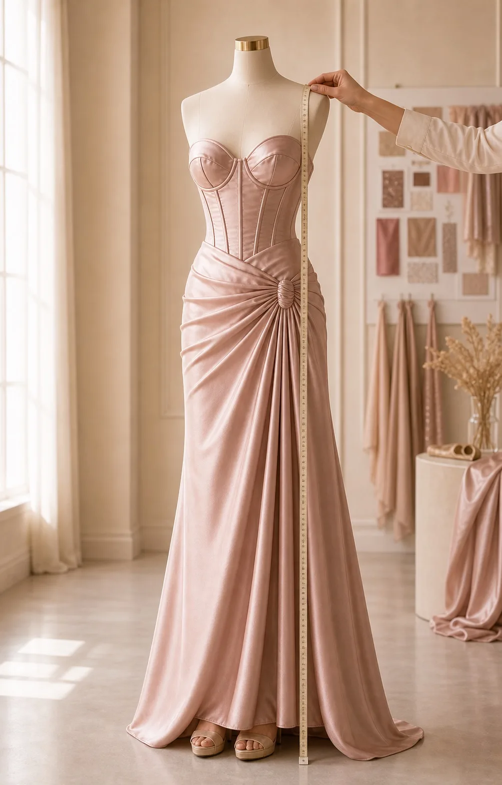 shoulder to floor measurement evening gown length