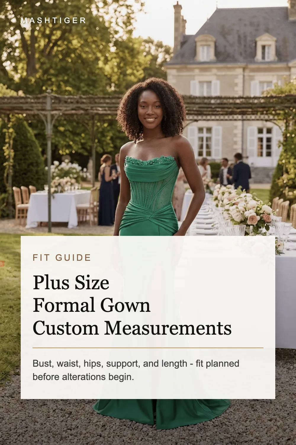 Plus Size Formal Gown Custom Measurements Guide