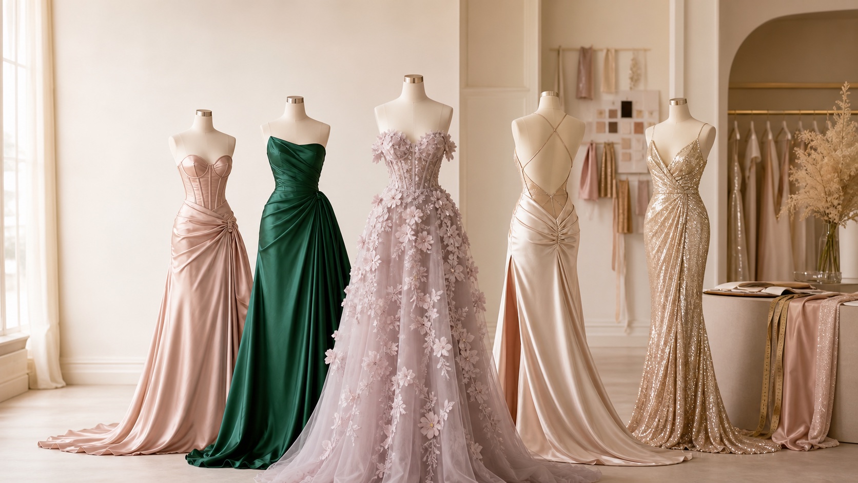 prom dress trends 2026 corset jewel tone lace formal gowns