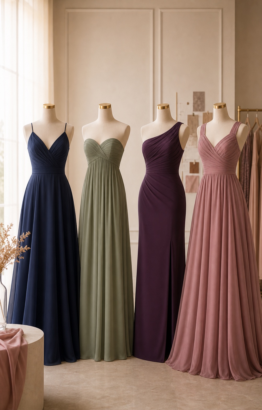 best wedding guest gown silhouettes 2026 a line empire column dress
