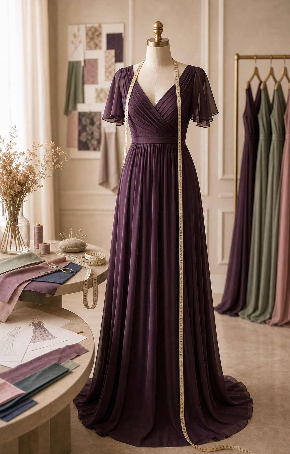 custom wedding guest gown color length fit formal dress